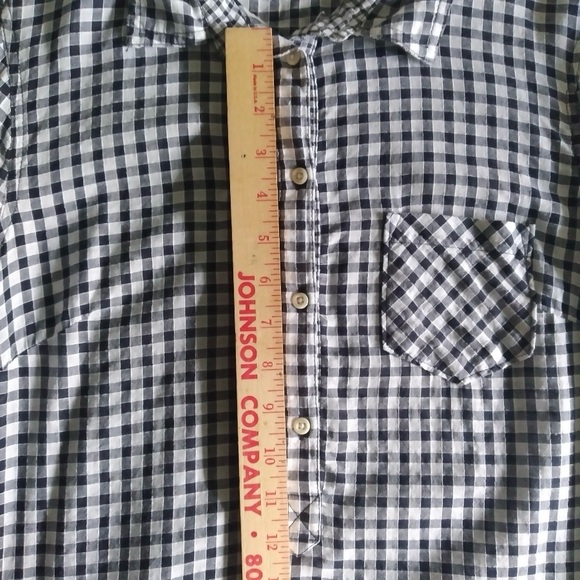 Merona ~Blue & White Classic Check ~Buttons, Collared & Long Sleeved ~Small - Picture 4 of 13